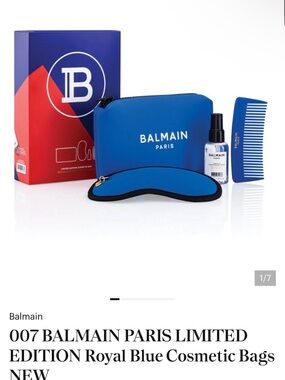 New Balmain Paris Royal Blue Travel Cosmetic Set